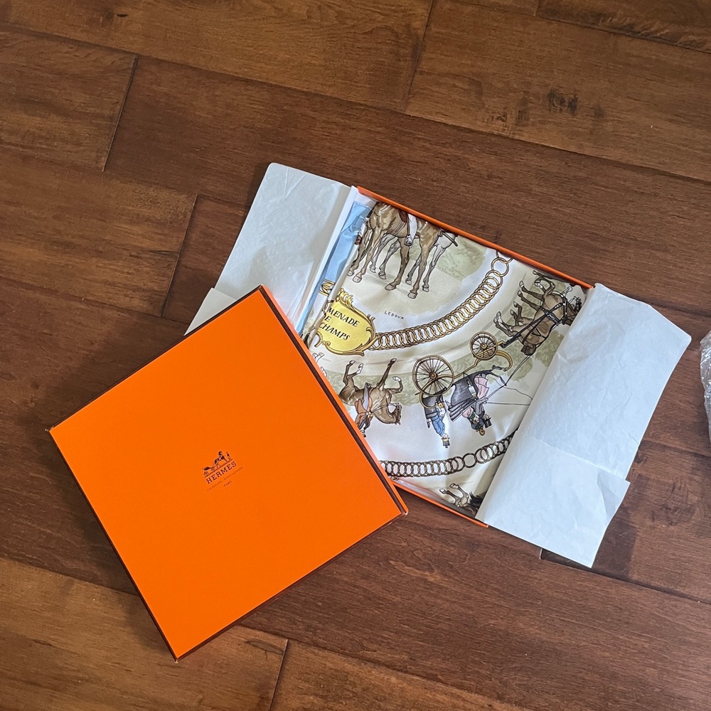 Hermes silk scarf Promenade de Longchamp - Picture 12 of 16